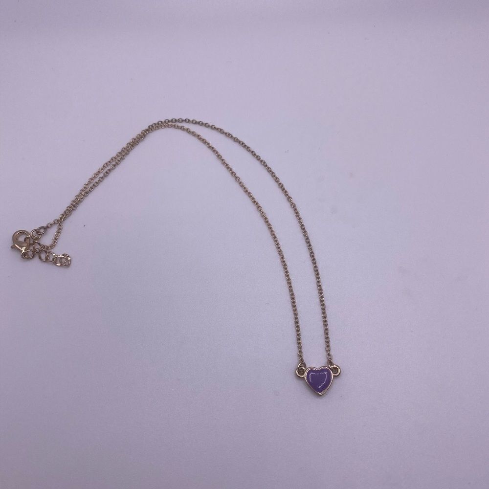 Kate Spade Purple Enamel Heart Necklace - Picture 3 of 4